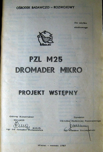 Projekt wstępny PZL M25 Dromader Mikro